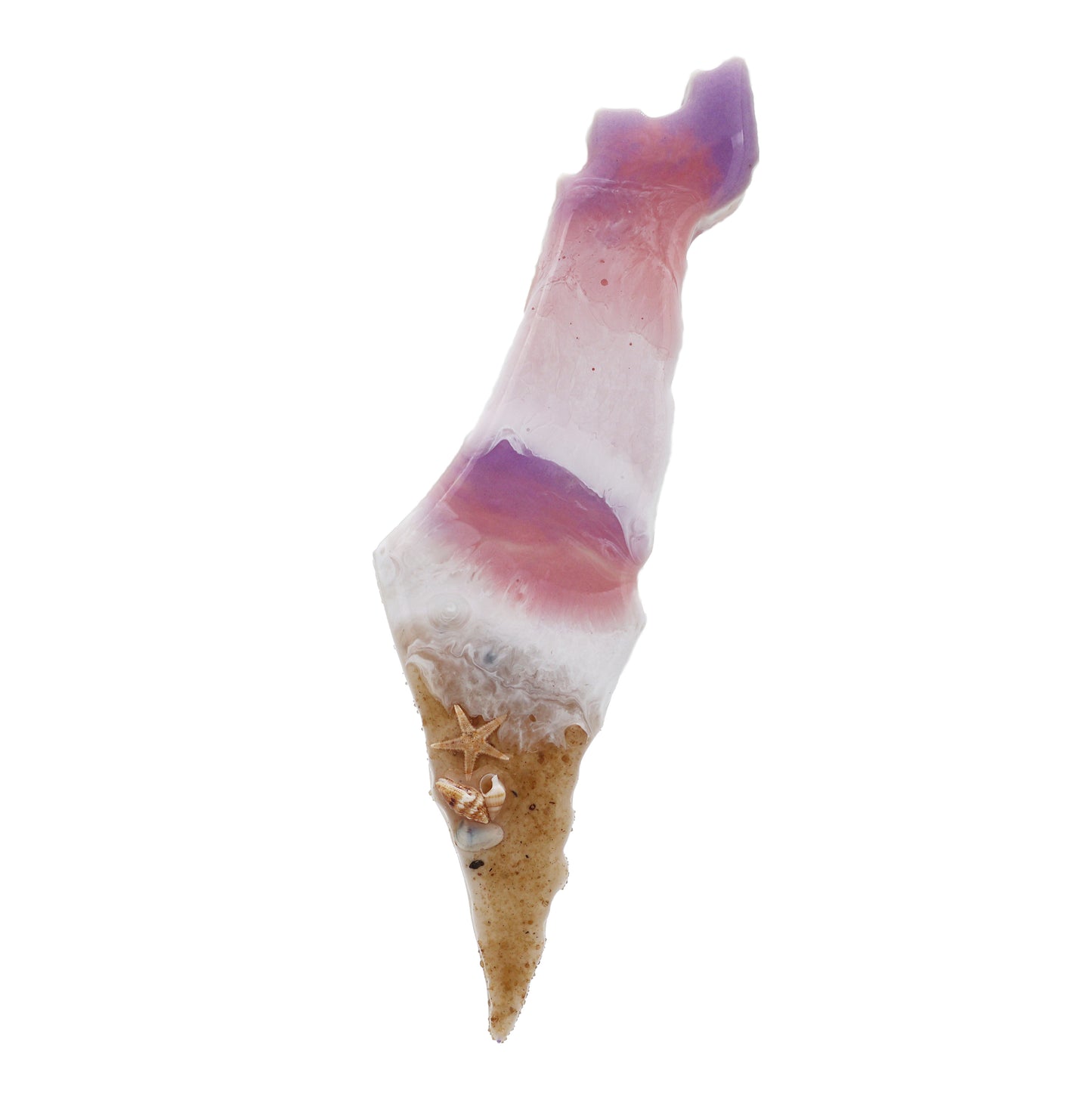 מזוזה מפת ישראל דגם "שקיעה באילת" קלף 12 ס"מ