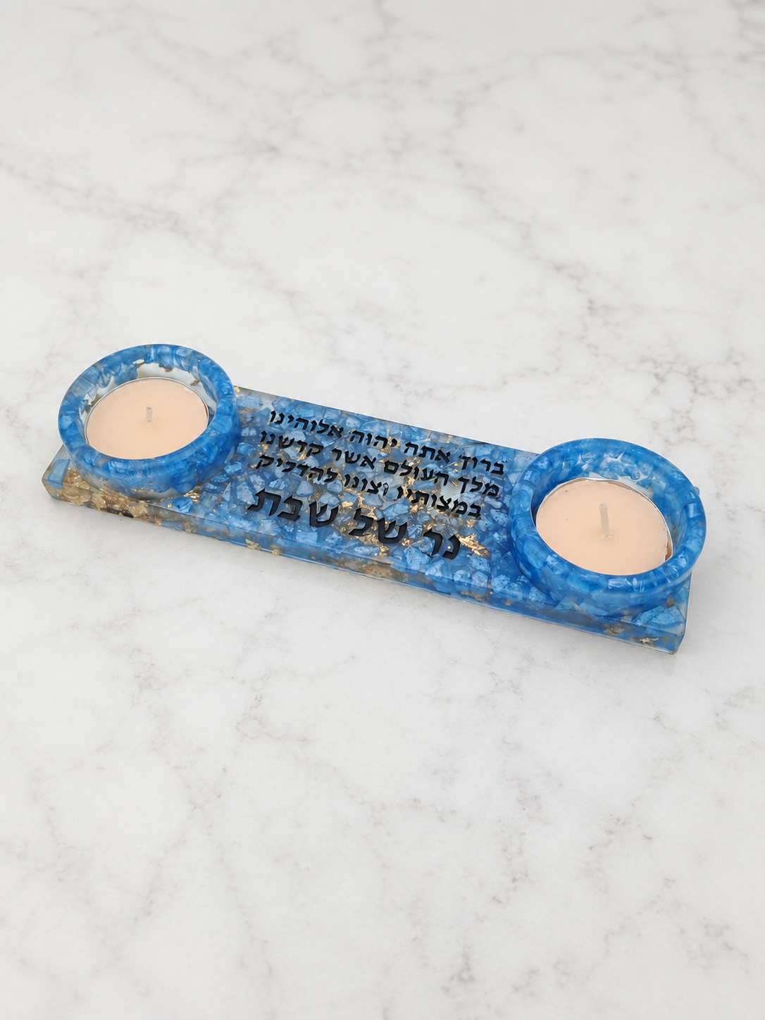 סדר הדלקת נרות שבת מעוצב- Royal Deep Blue