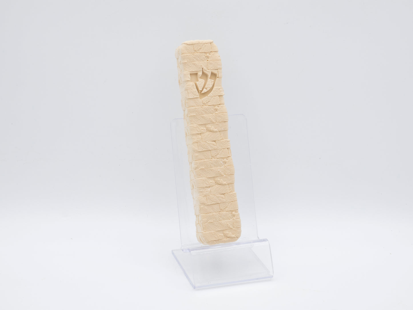 מזוזה אבן ירושלמית- דגם חלום ירושלמי קלף 15 ס"מ