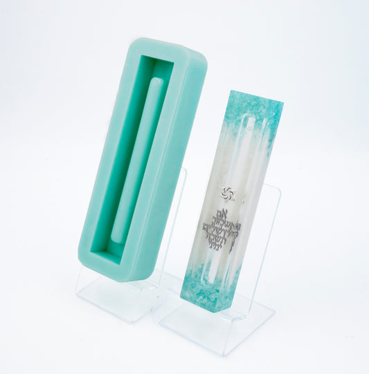 תבנית סיליקון מזוזה מלבן פינות ישרות קלף 12 ס"מ מדיום - 20 מ"מ